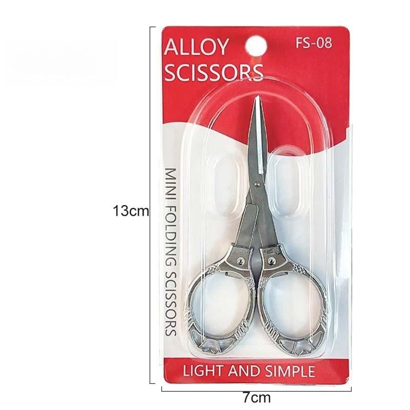 

Foldable Small Scissors Multifunctional Travel Telescopic Stainless Steel Thread Scissors Portable Outdoor Fishing Line Scissors срібний