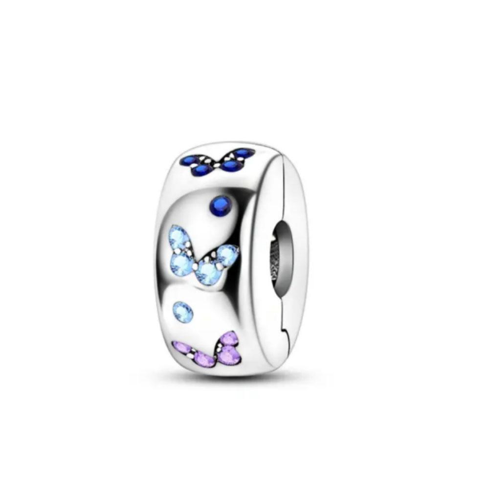 Nouveau Clip en Cuivre Perle Ajustement Bracelet Original Femme Diy Fine Pendentif Bijoux Papillon Croix Lune Étoile Trèfle Charme Amulette Cadeau