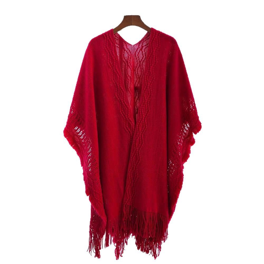 Knitted shawl with cheongsam with tassel antique fairy new Chinese cardigan white 1011 new autumn