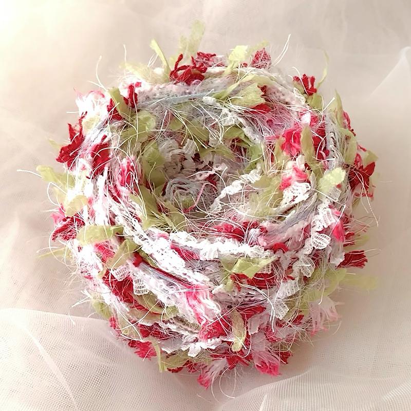 50g Pletení Tkaní Faux Mink Vynikající Směsová Příze Tkaná Šála Řemeslné Materiály Ručně Pletený Háčkovaný Květinový Design Roztomilý Vícebarevný