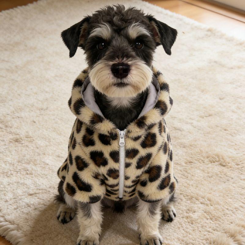 Leopard Print Warm Coat for Small/Medium Dogs: Schnauzer, French Bulldog, Bichon, Teddy