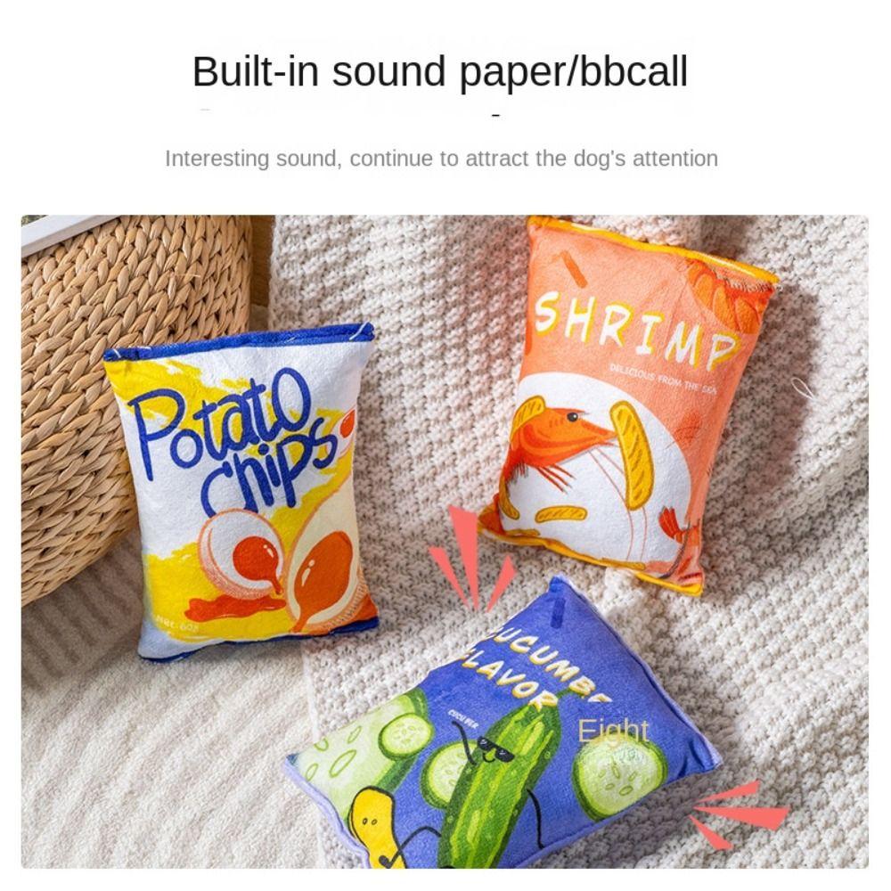 Crisps Shape Interactive Dog Toys Bite-resistant Simulation Plush Toy For Small Medium