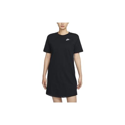 Sportbekleidung Einfarbig Rundhals Mittellang Lässig Kurzarm T-Shirt Damen Oberteile Schwarz FB8342-010