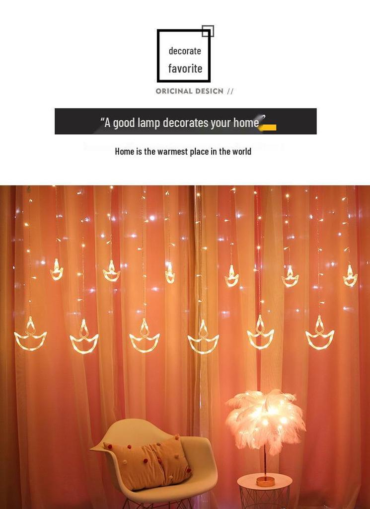 LED Colored String Lights - Indian Diwali Festival Anchor and Curtain Decoration