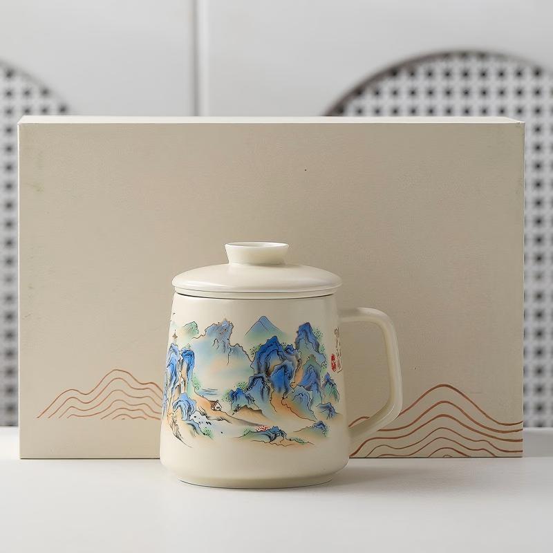 Shanggqi Ceramic Personal Tea Brewing Cup with Filter