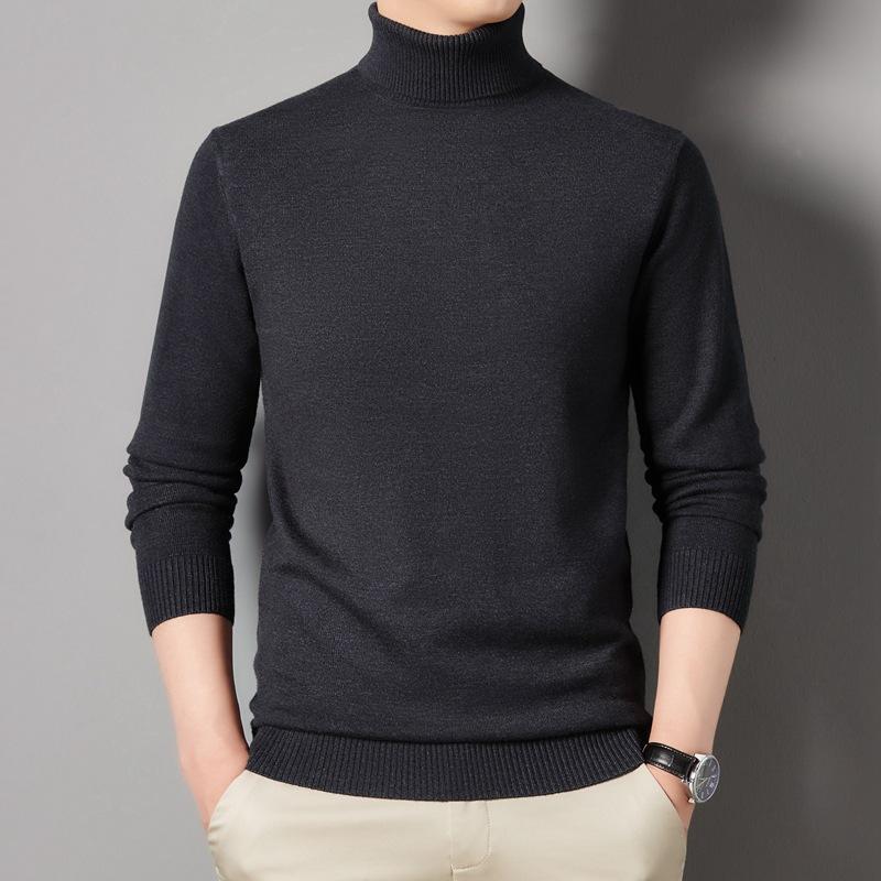 Neuer Stehkragen-Pullover für Herren, Strickpullover, Winter-Halb-Stehkragen-Bottom-Shirt mit langen Ärmeln, trendig, lässig