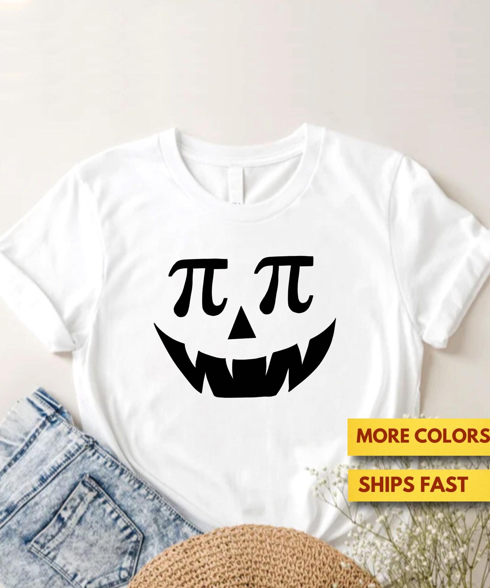 Pumpkin Pi Pie Punny Halloween Shirt, Punny Halloween Costume, Math Pun Shirt, Funny Cute Mathematics Nerd Halloween GifT shirt, Soft Tee 2XL