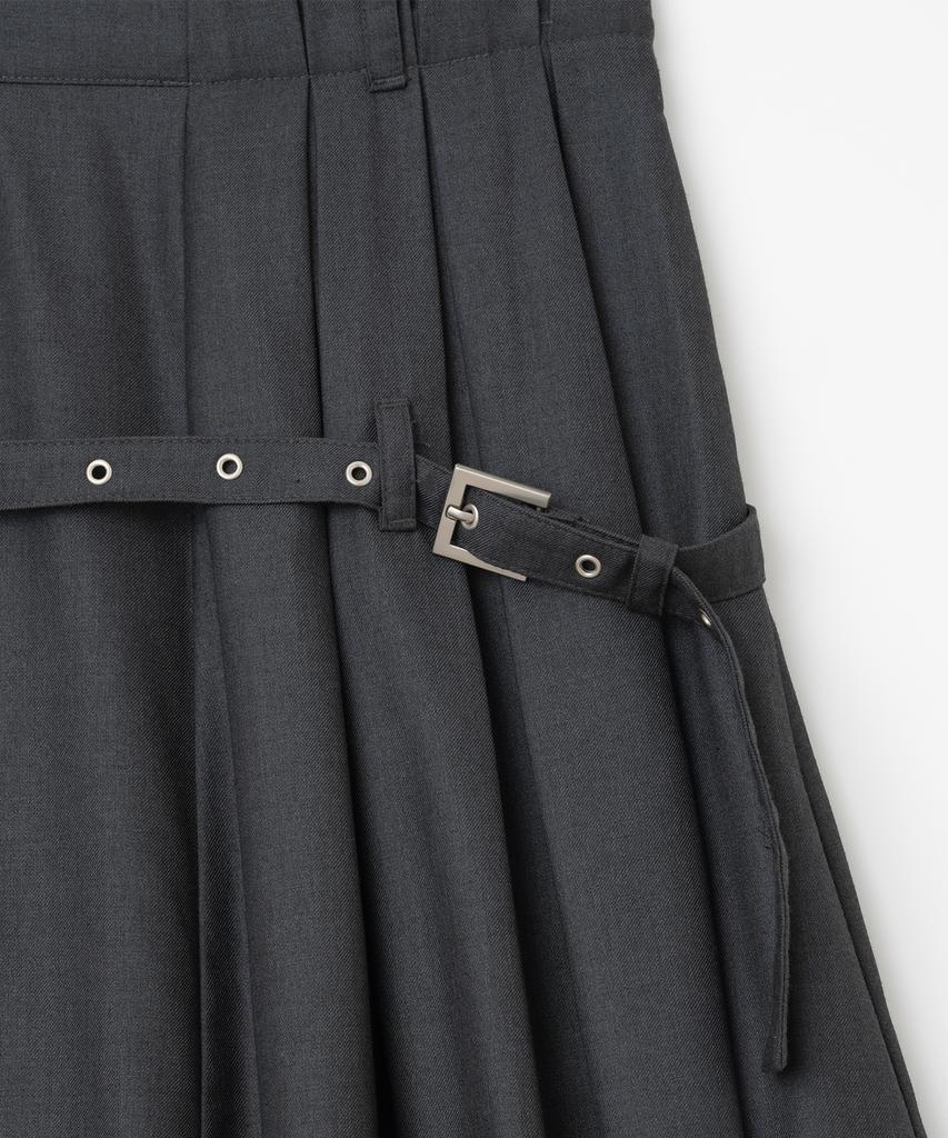 Milo Woman Belt Pocket Midi Skirt [Charcoal]
