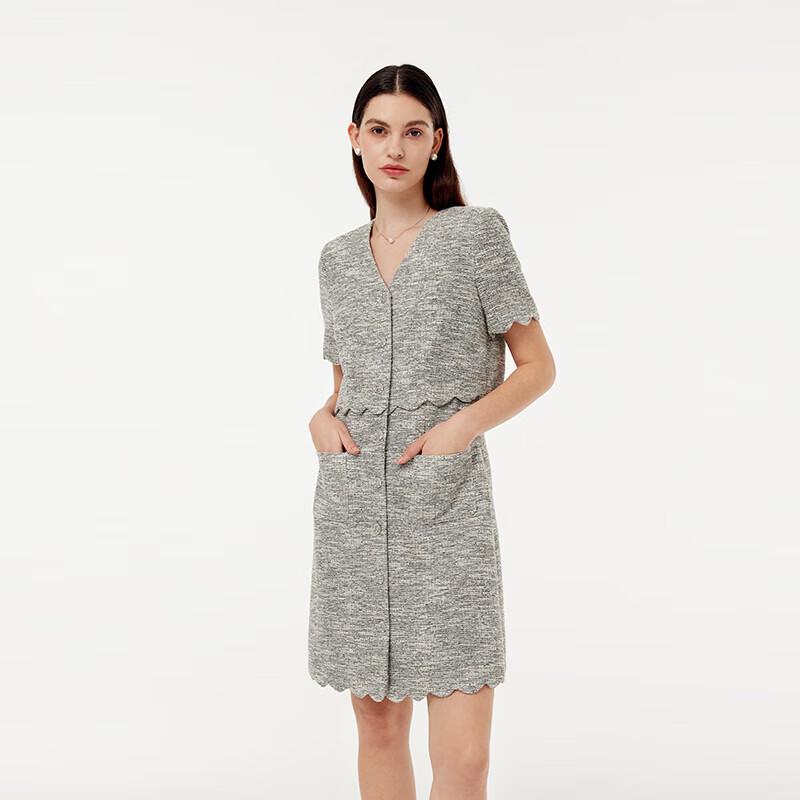 GOELIA Lace Trim Faux Two-Piece Dress