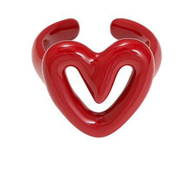 

Unisex Couple Jewelry Hollow Out Love Heart Rings with Irregular Knuckles Designs Fashion Accessory