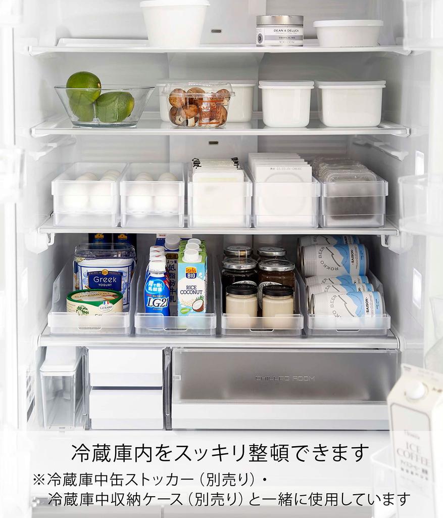 Yamazaki Tower Refrigerator Storage Egg W X 11cm D X 5764 Box, White, Cartons, Approx. 37.5cm 8.2cm H,