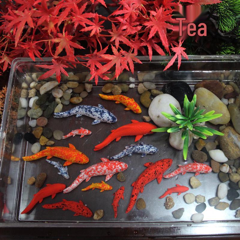 Realistic Koi Fish Micro Landscape Aquarium Ornament Resin Figurines