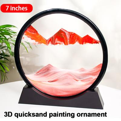 3D Fließendes Sandbild 7-Zoll Desktop-Dekoration Heim Wohnzimmer Dekoration Büro Ökologisches Fließendes Sandbild Handwerk