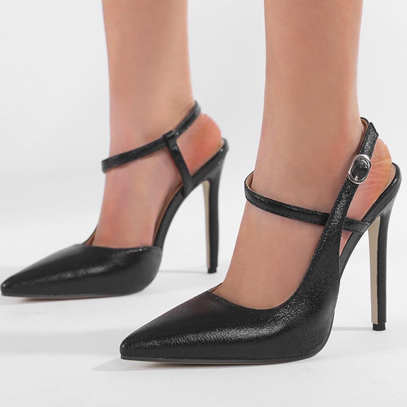 

Niche design women s shoes new pointed high heels sandals fashionable sexy versatile bag head sandals women 35 чорний