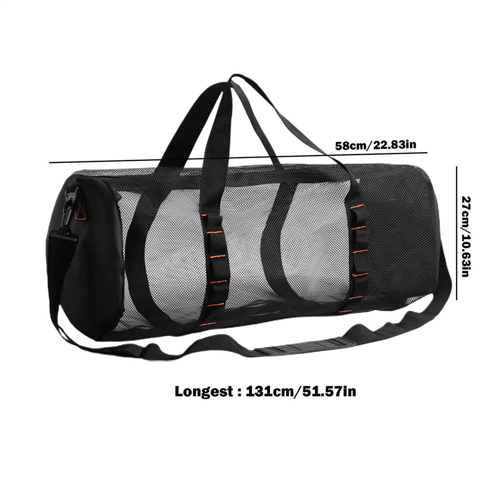 Foldable Mesh Dive Bag Adjust Shoulder Strap Breathable Mesh Travel Duffle  Adjust Shoulder Strap Handle Mesh Travel Duffle
