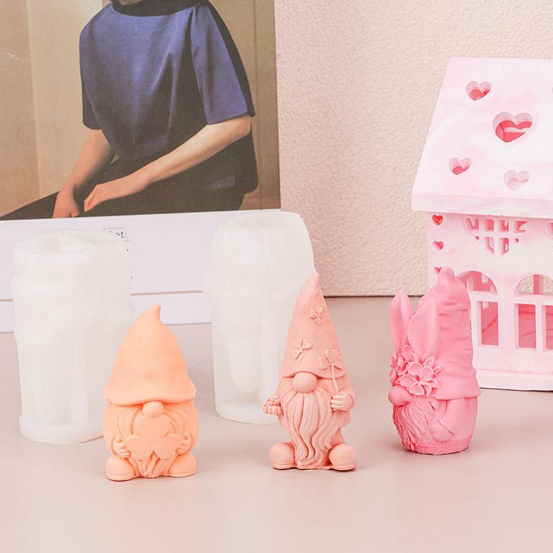 Gnome Molds Silicone Gnome Shaped Christmas Decor Candle Mold Flexible Home Decoration Mold Gnome Sculpture Mold For Easter