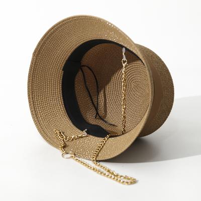 Women's Beach Hat Black Letter Ribbon Decoration Elegant Women's Party Dress Hat Travel Beach Sun Hat