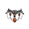 Halloween Dark Scarlet Zircon Lace Tassel Necklace, Vintage Spicy Girl Atmosphere Clavicle Chain