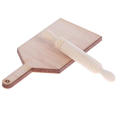 1:12 puppenhaus Miniaturen Küche Schneiden Bord Rolling Pin Set Zubehör Spielzeug