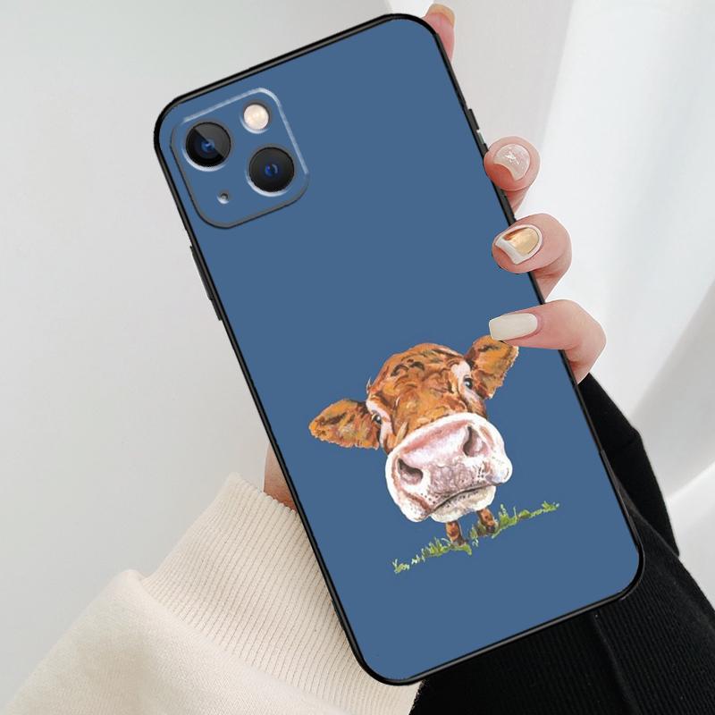 Cute Highland Cow Phone Case For iPhone 17 Pro Max 14 13 12 11 15 16 Pro Max mini 15 16 Plus 16e 17 Air Cover