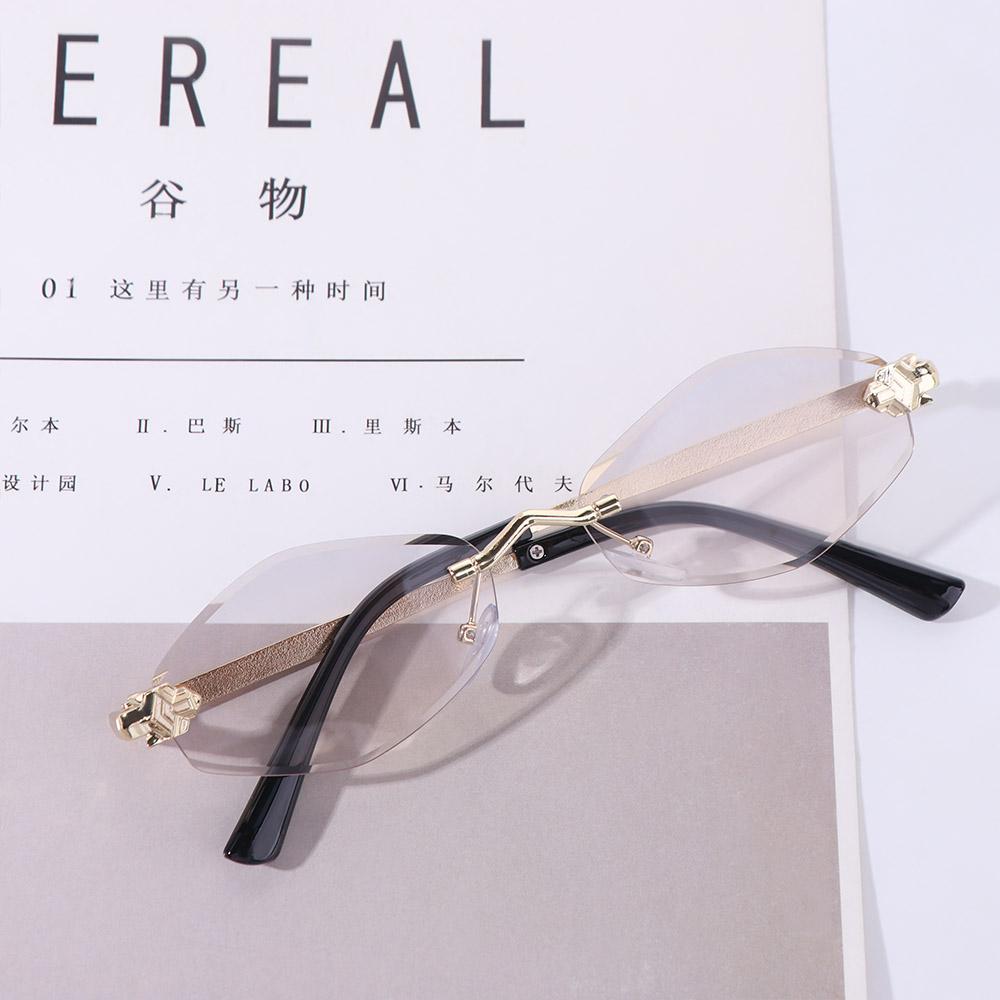 UV400 Polygonal Cycling Sunglasses Frameless UV Resistant Cycling Glass Rhombus Sunglasses  Holiday