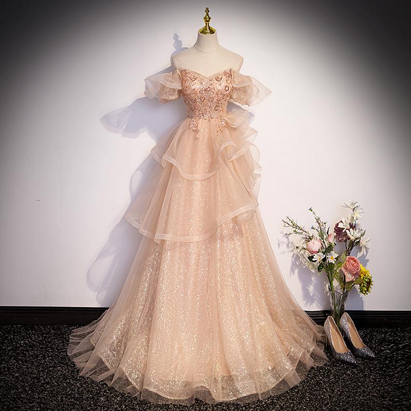 Abendkleid Damen Vokal Kunst Prüfung Aufführungskleid Jahresversammlung Moderator Französische Prinzessin Kleid Quincere Zeremonie
