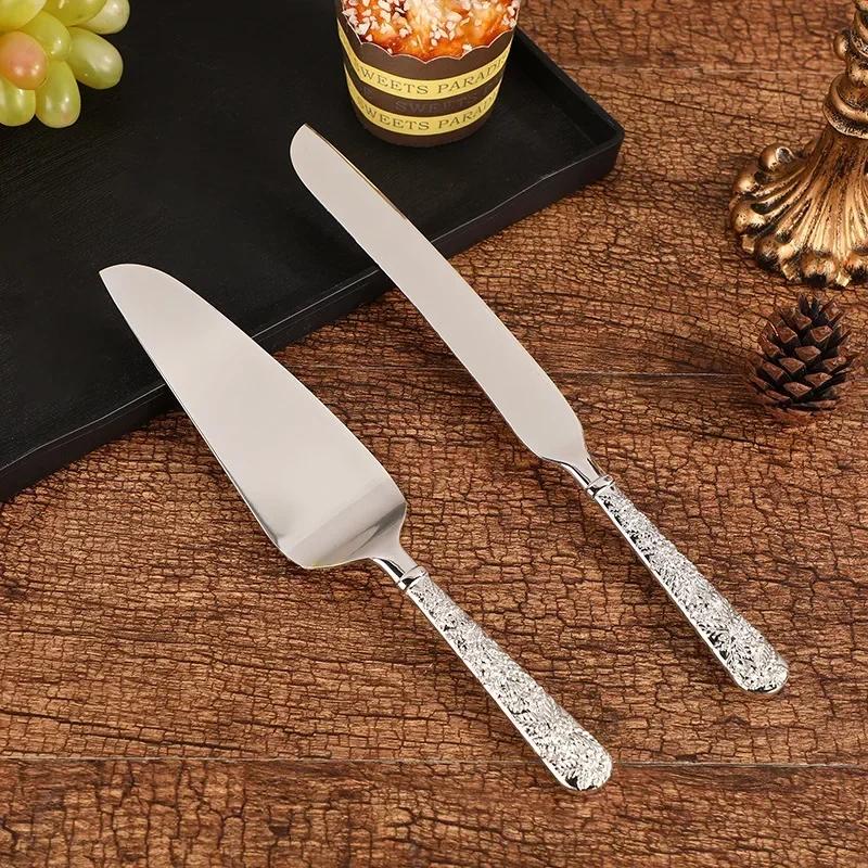 2Pcs Nordic Pie Cake Knife Zinc Alloy Toast Bread Spatula Wedding Dessert Bakeware Party Pizza Fondant Divider Home