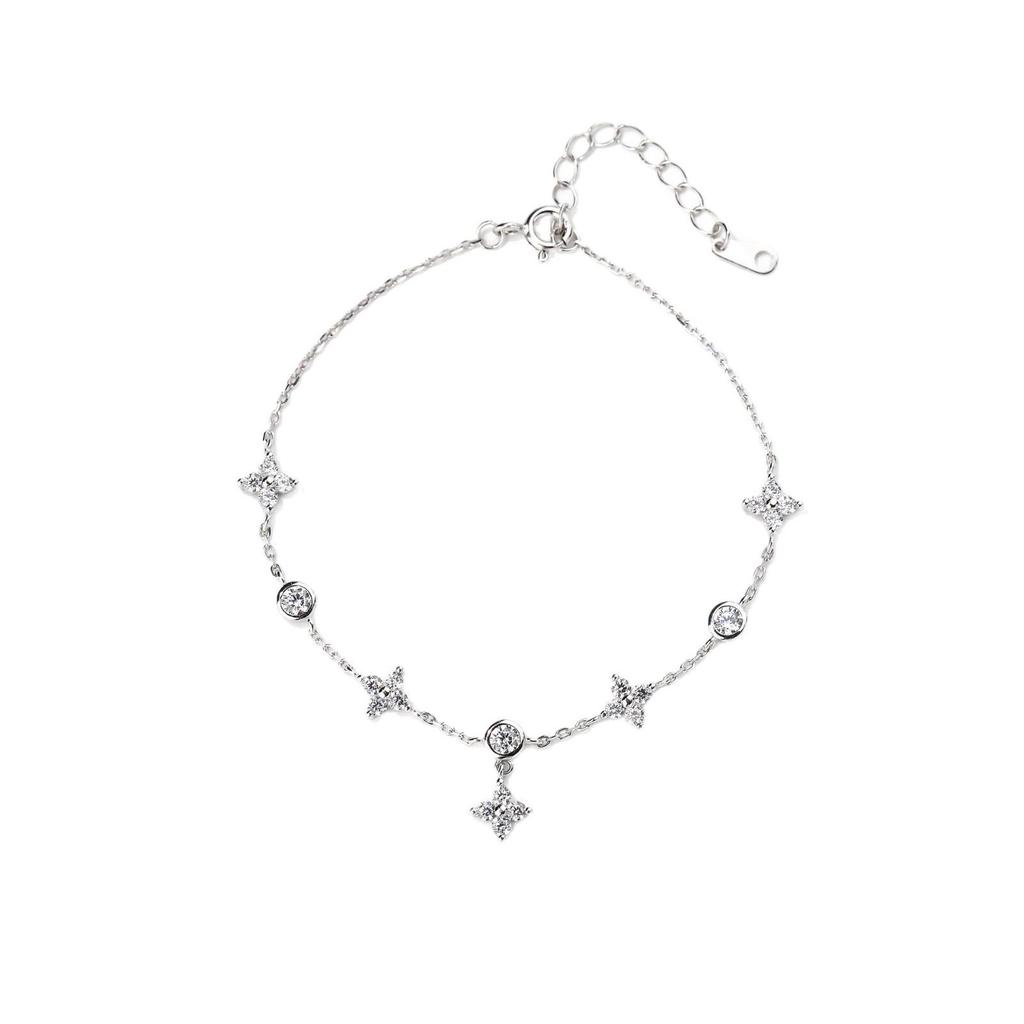 Korean Fashion Four-Leaf Clover Diamond Bracelet - Elegant, Versatile Jewelry Gift for Women