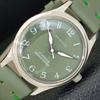 SVEITSISK VINTAGE BENRUS MANUELL OPPTREKK HERRE KLOKKE GRØNN FARGE DIAL a500433-2 R151c-a500433