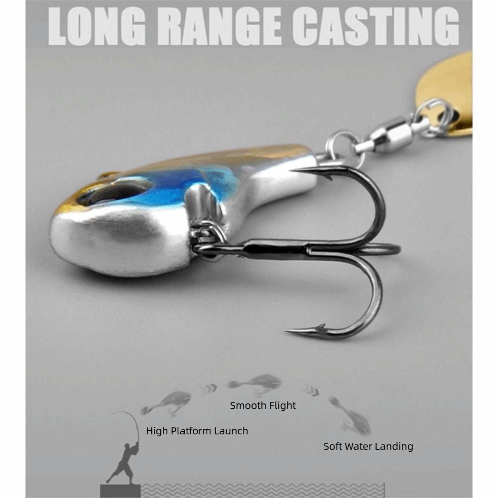 5Pcs/Box Hard Metal Rotating VIB Lure For Saltwater Freshwater Bass Pike Trout Fishing