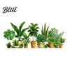 Balcony Window Decal Adsorption No Sticker Plant Green Static Glass Clings Electrostatic Fiddleleaf Fig Glue Reusable Privacy Decor for