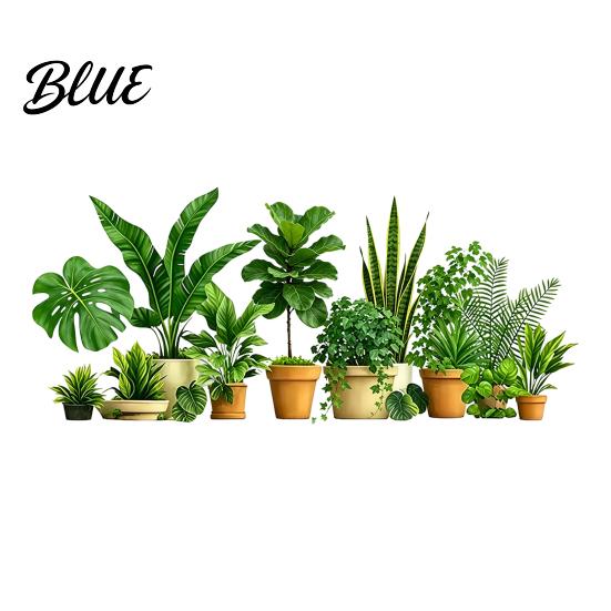 Balcony Window Decal Adsorption No Sticker Plant Green Static Glass Clings Electrostatic Fiddleleaf Fig Glue Reusable Privacy Decor for