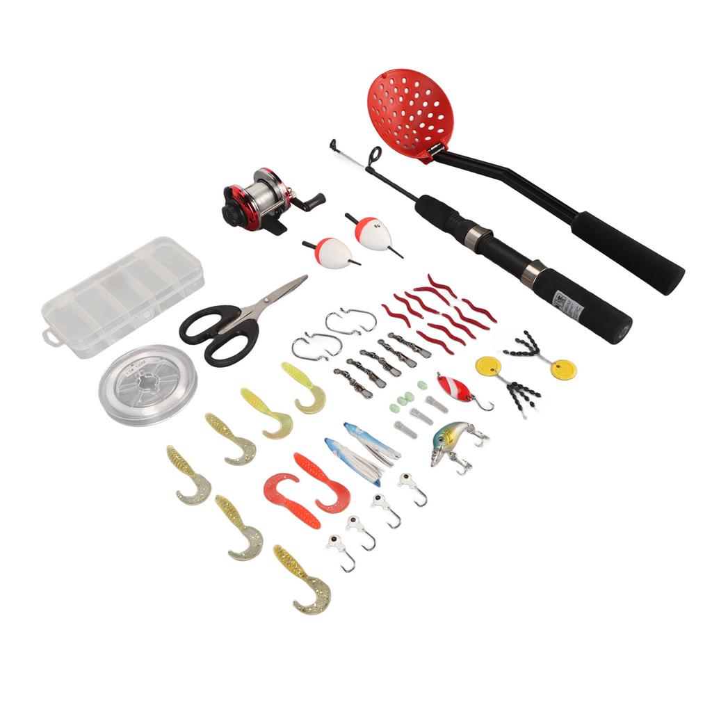 50cm Eisangelrute Rolle Köder Löffel Komplette Sets mit Angeltasche Eisangelausrüstung