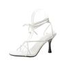 20 New open-toed sandals women's summer fashion stiletto high-heeled straps hollow high-heeled women's shoes