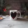 Minimalist Style Color-changing Heart Ceramic Cup Valentine's Day Gift Mug  Wedding Anniversary