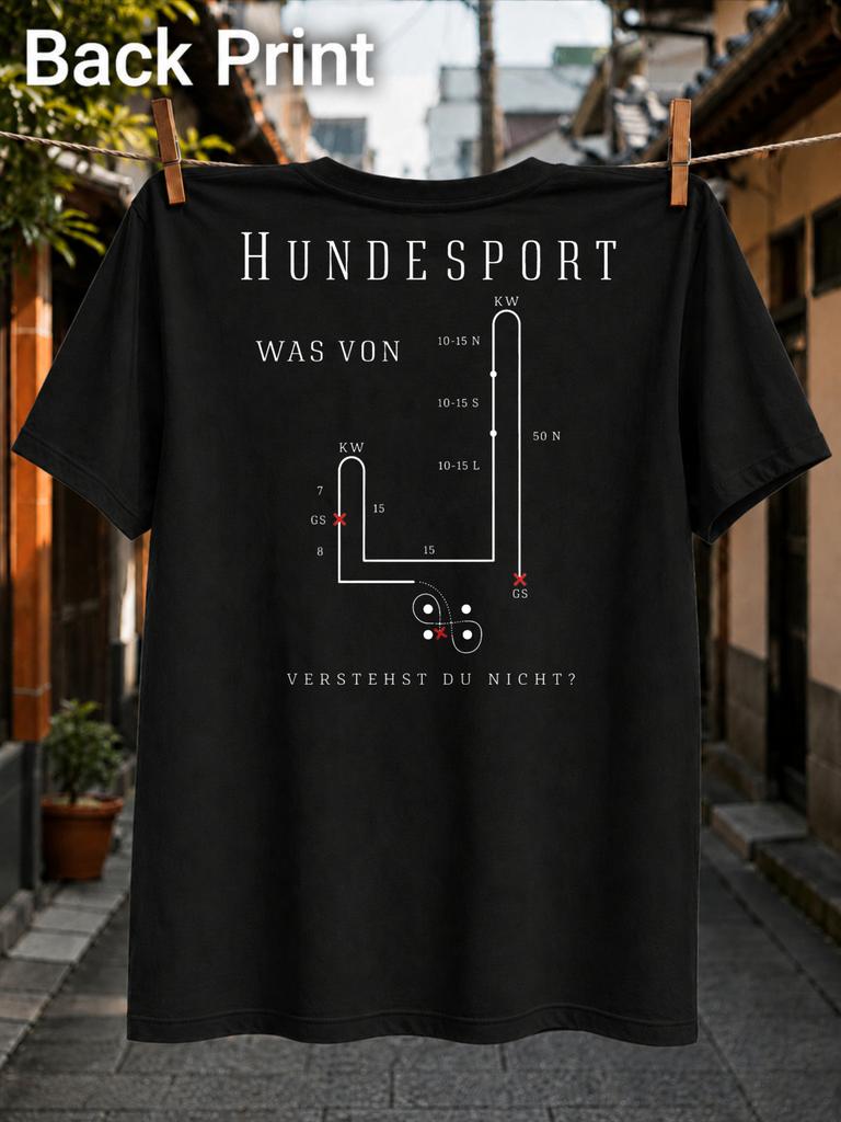 Gerunisex Hundesport Was Verstehst Du Nicht Minimal Dog Sport Course Diagram With Red Marks Line Art Unisex All TShirt