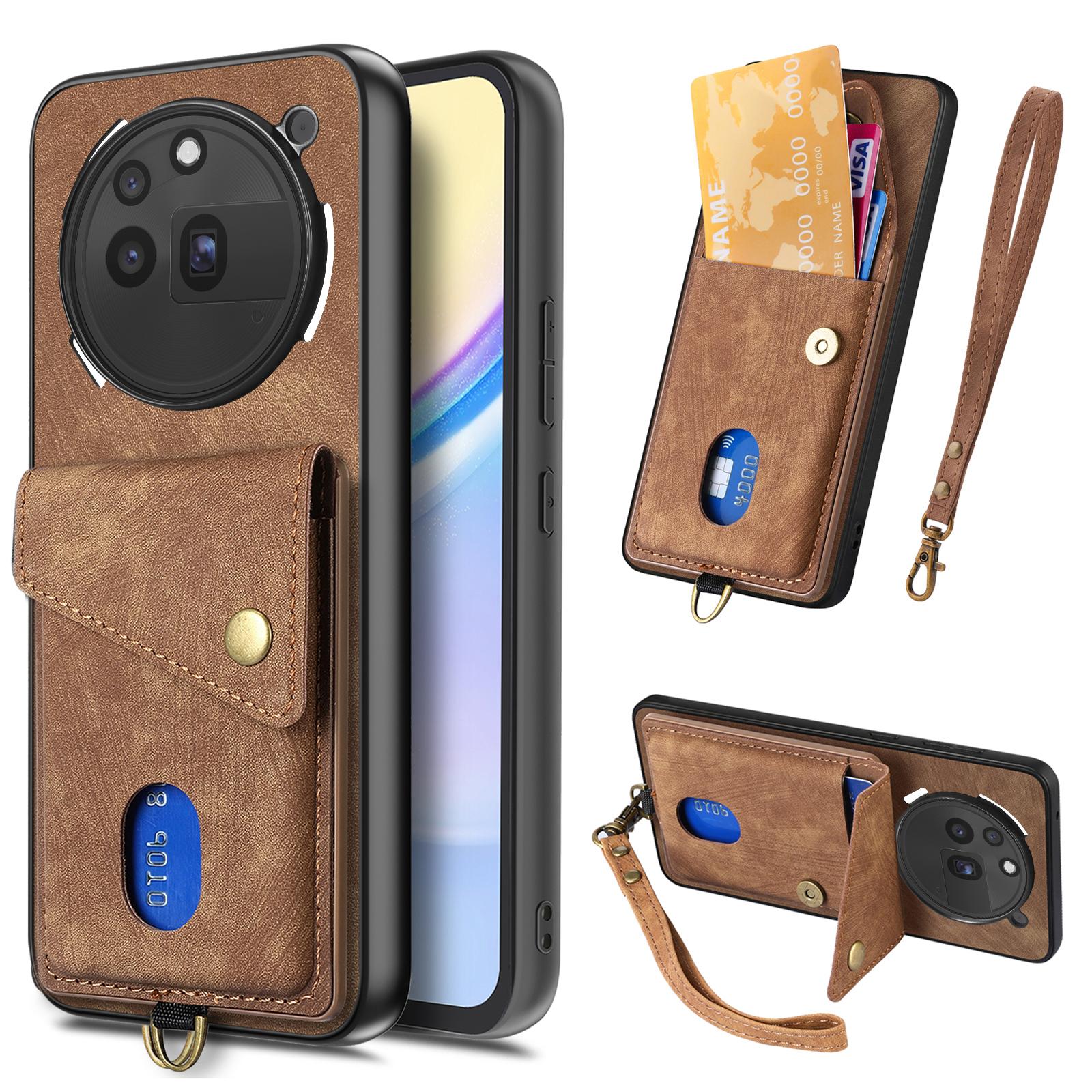 

Ни за что Телефон (3a) Прочный чехол с держателем для карт, подставкой, кожаная задняя крышка для телефона Brown