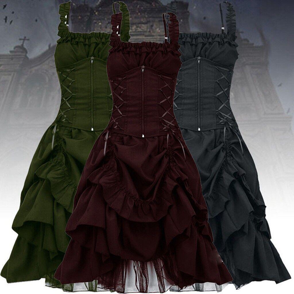 Euro-American Gothic Lolita Ball Gown: Slim, Irregular Lace-up Corset Dress
