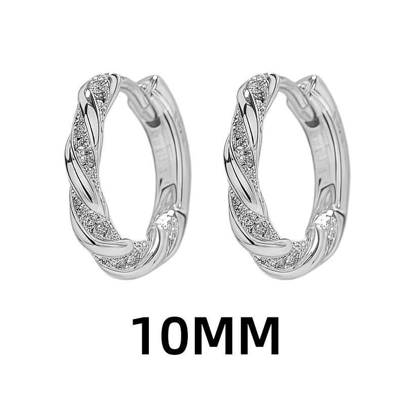Flash Drill Ear Buckle, Simple Temperament Winding Loop Earrings