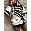Womens Oversized Hooded Sweatshirt With Botanical Cartoon Print Loose Fit Comfortable Casual Top 2025