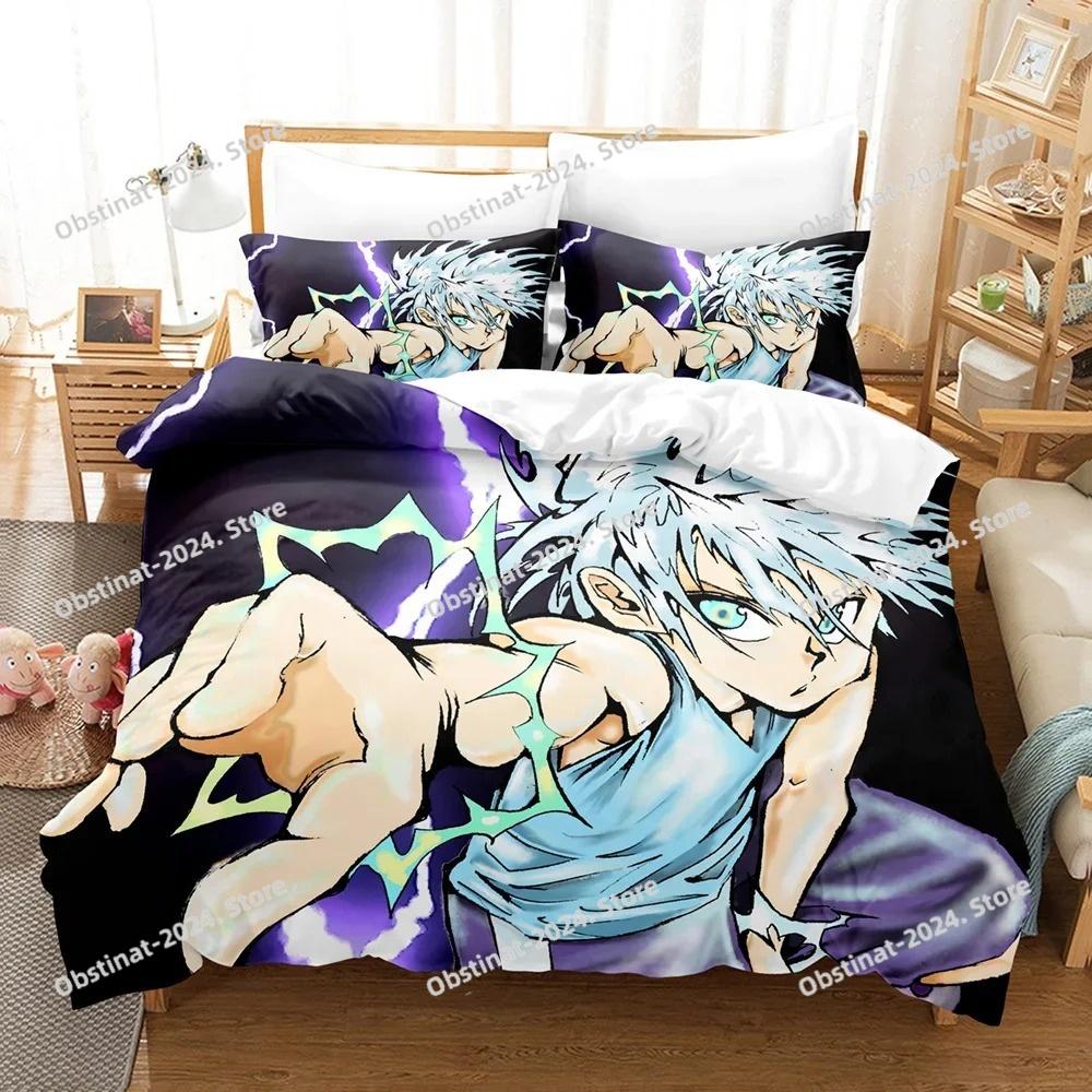 Nowy Hunter X Hunter Killua Zestaw Pościeli Pojedynczy Bliźniak Pełny Queen King Rozmiar Pościel Aldult Dzieci Dekoracja Domu Poszwa na Kołdrę Prezent