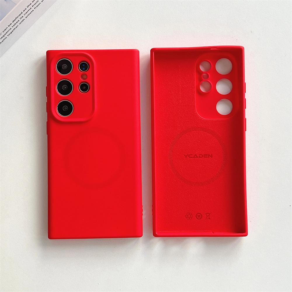 Voor Draadloos Opladen Vloeibare Siliconen Telefoonhoesje voor Samsung S26 S2 Ultra S24 S23 S22 Plus Magnetisch Schokbestendig Zacht Hoesje