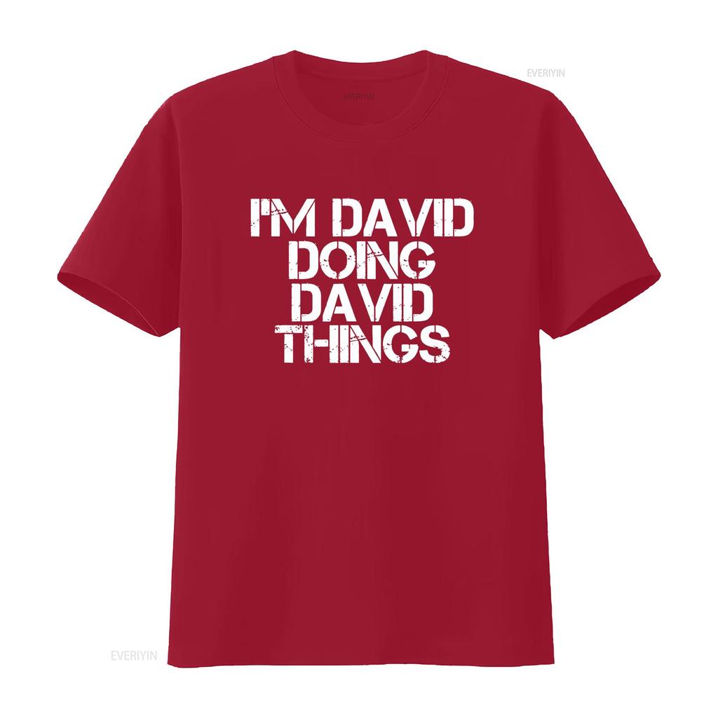 I M DAVID DOING THINGS Funny Christmas Idea T Shirt Vintage Washed Streetwear Casual Top For Everyday Wear Designer Clothes