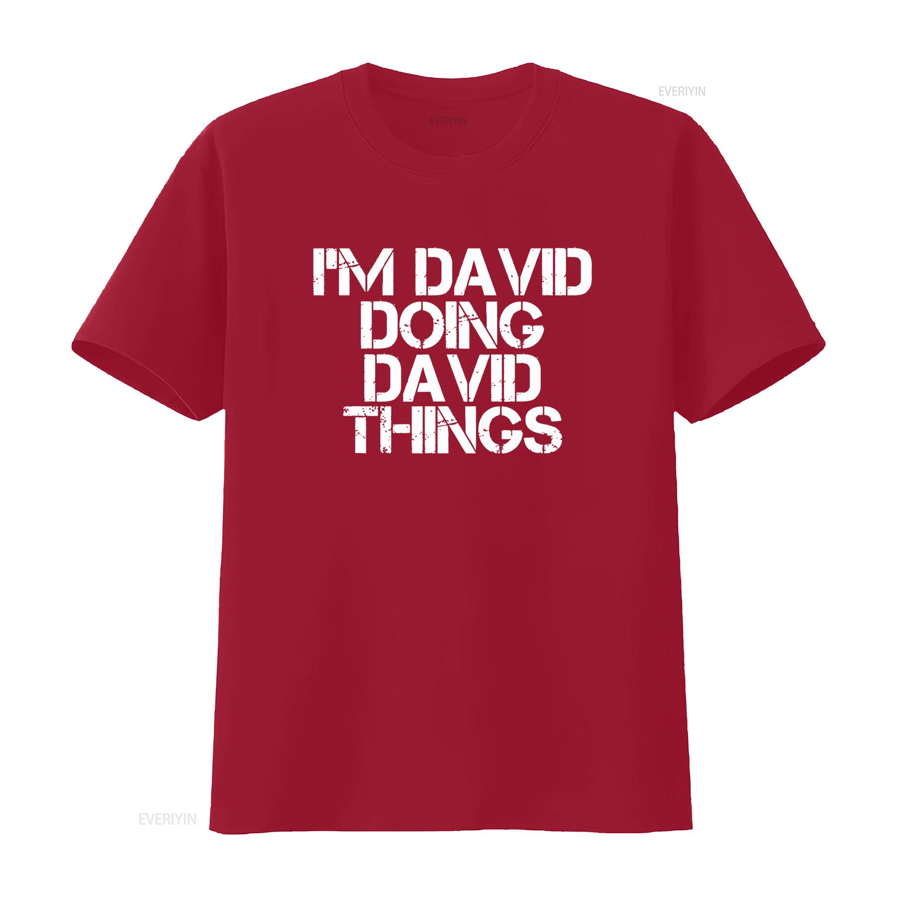 

I M DAVID DOING THINGS Funny Christmas Idea T Shirt vintage Washed streetwear Casual Top For Everyday Wear designer clothes S
