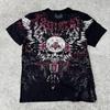 American style new men's summer skull print comfortable soft breathable round neck T-shirt outdoor fashionable high street top