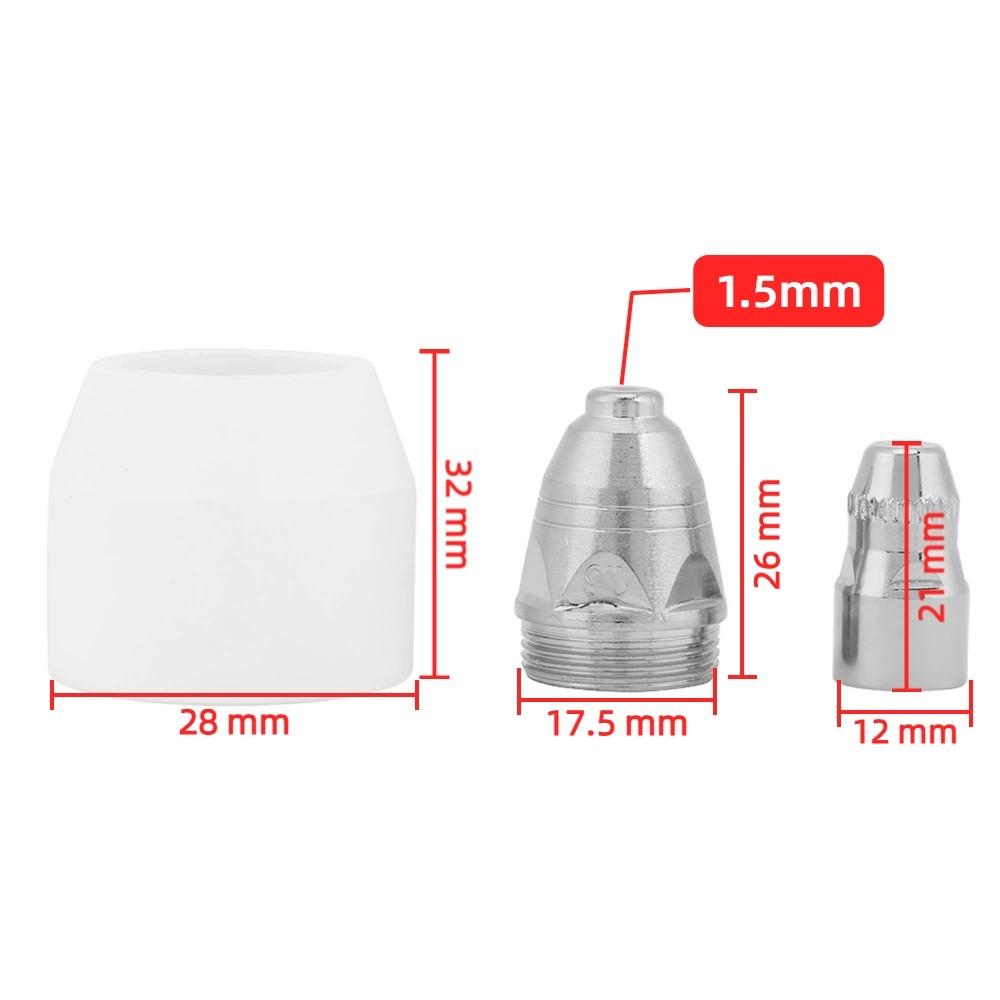 25 Pcs 1.5mm Tip Diameter Plasma Cutting Nozzle and Electrode Kit  Industrial Metal Cutting