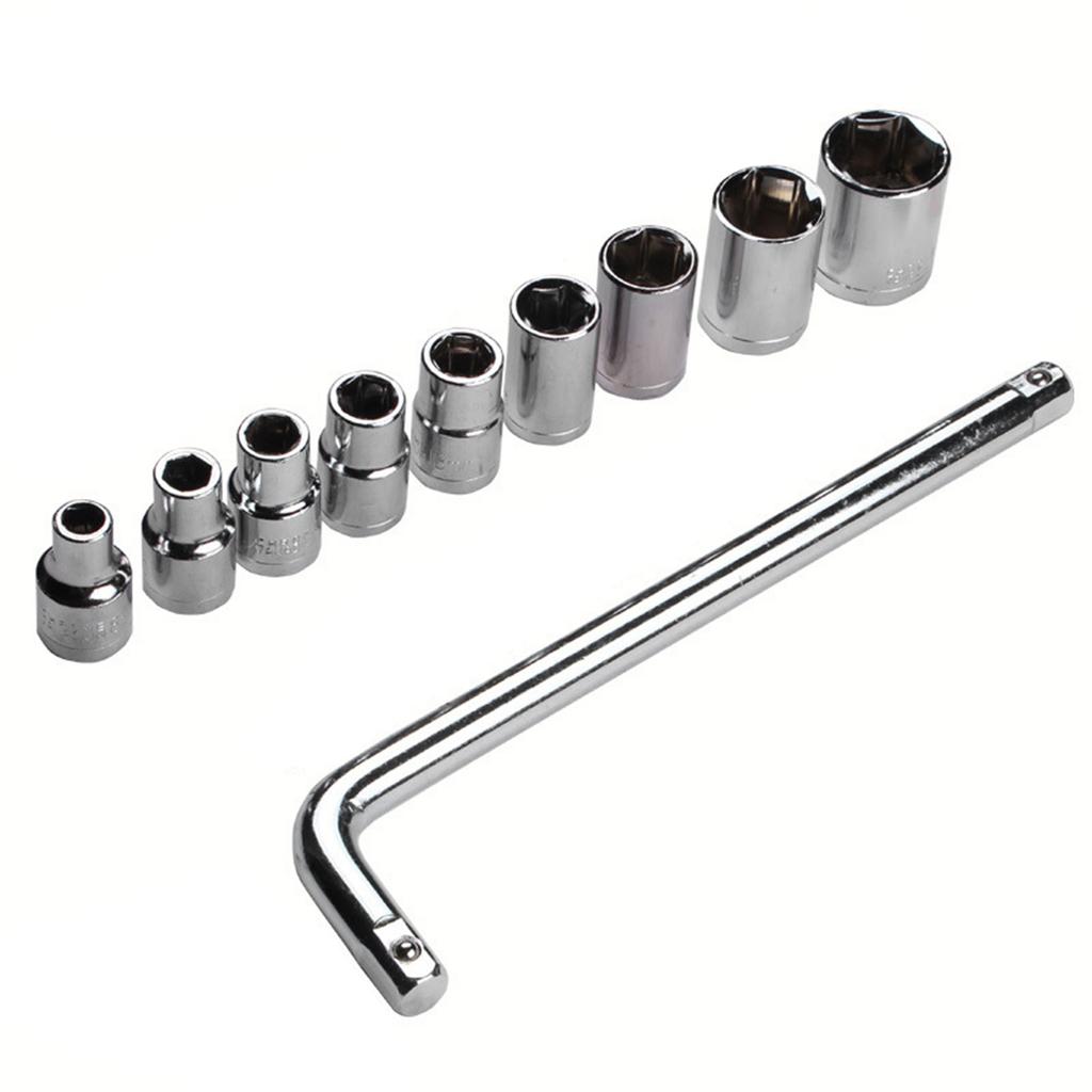 10Pcs Wrench Socket Set Auto Repair Mechanical Tool Kit Hardware 8?24mm with Gray Box