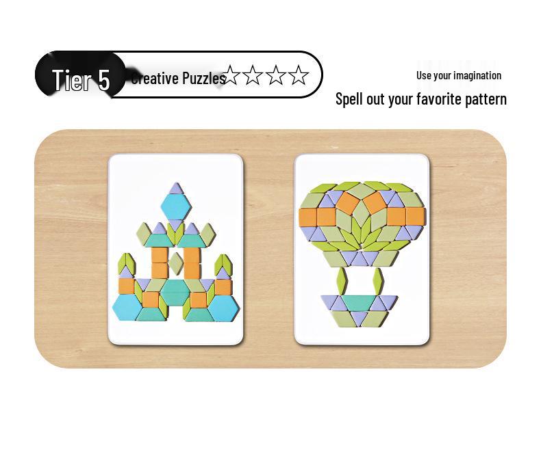 Meile Childhood Magnetic Geometric Blocks - 250 Piece Set for Kids' Shape Recognition and Kindergarten Puzzles