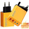 Dual PD USB Charger Wall Adapter QC3.0 120W Fast Charging Phone Chargers EU/US/UK Plug for Apple IPhone 15 Pro Android Samsung