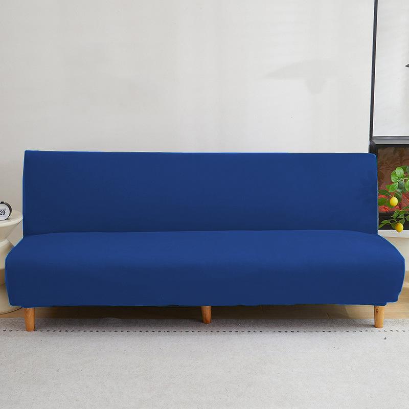 2026 High Elasticity Armless Sofa Cover All-inclusive Household Dust Folding Bed Cover Thickened Fabric Solid Color Sofa Cover